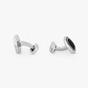 TATEOSSIAN CUFF LINKS - WHITE BRONZE PLATED OCTAGON BLACK ONYX