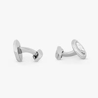 TATEOSSIAN CUFF LINKS - OCTAGON SEMI-PRECIOUS CUFFLINKS IN WHITE BRONZE & WHITE MOTHER OF PEARL