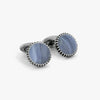 TATEOSSIAN CUFF LINKS - TITANIUM WITH BLUE LACE AGATE