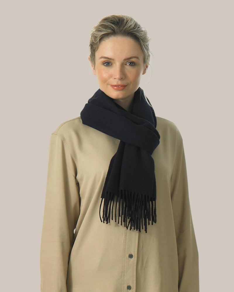 JOSHUA ELLIS CASHMERE SCARF - SOLID NAVY