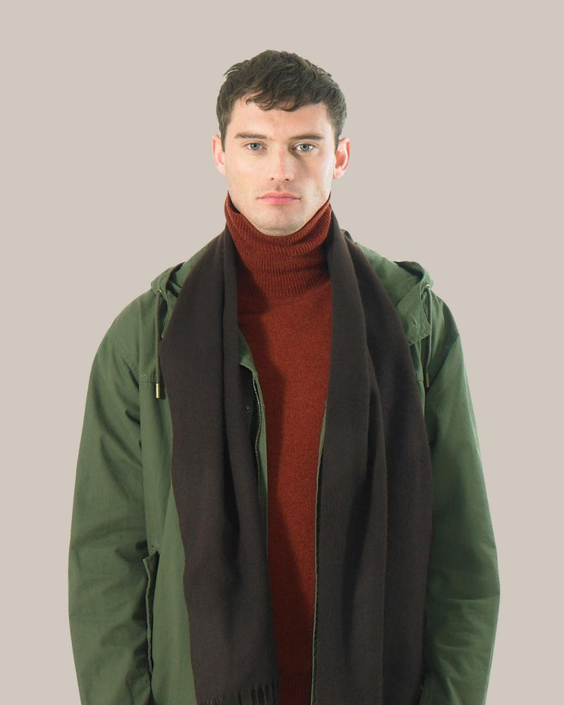 JOSHUA ELLIS CASHMERE SCARF - SOLID CHOCOLATE