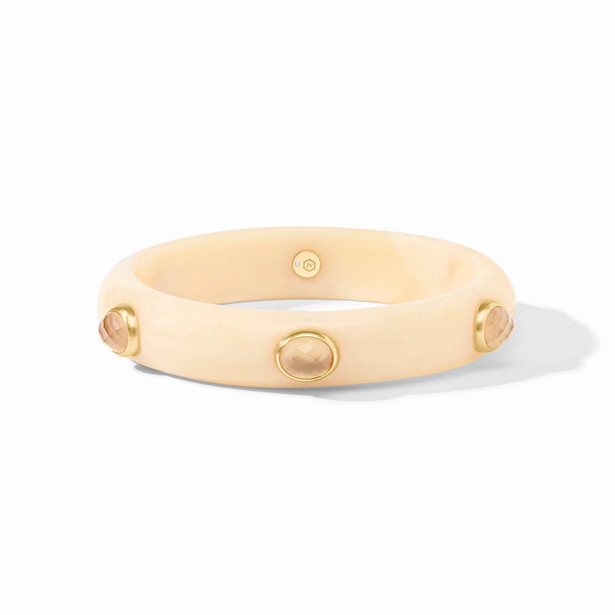 JULIE VOS CARNABY STONE BANGLE - IVORY - MEDIUM