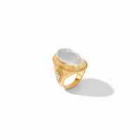 JULIE VOS CANNES STATEMENT RING - IRIDESCENT CLEAR CRYSTAL