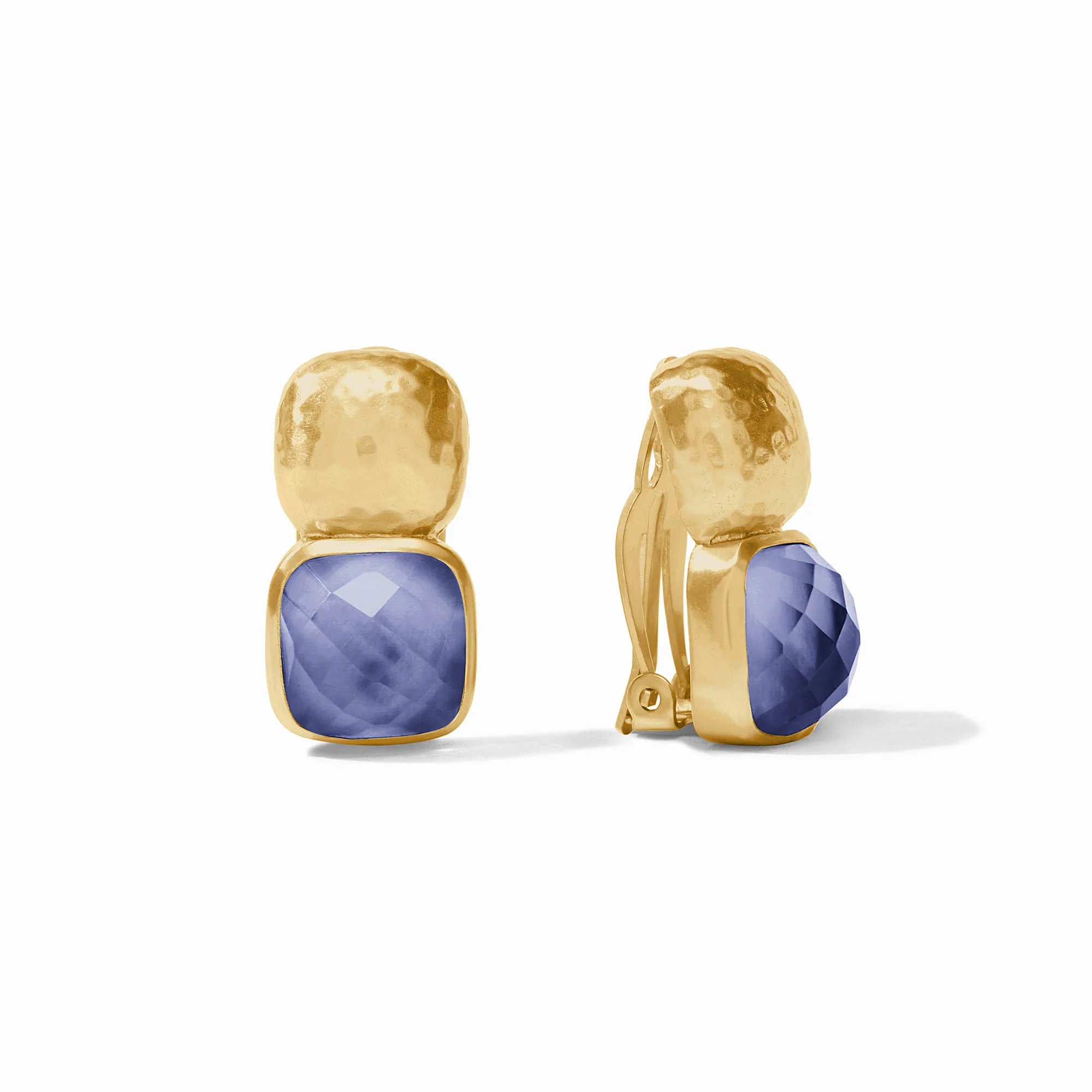 JULIE VOS CATALINA CLIP EARRING - IRIDESCENT TANZANITE BLUE
