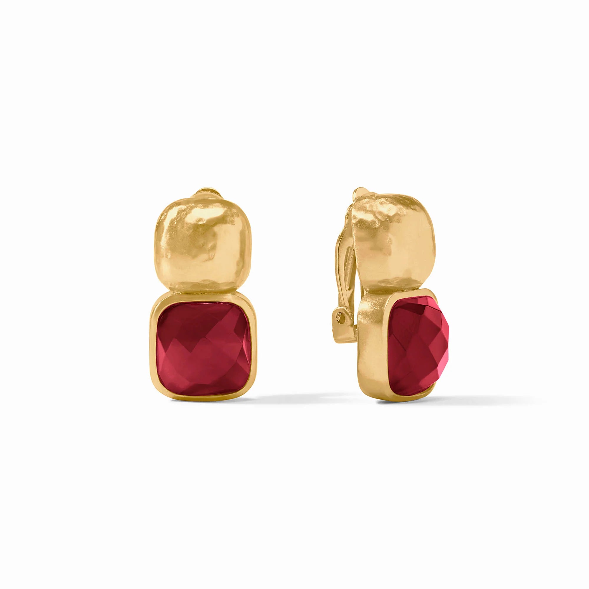 JULIE VOS CATALINA CLIP EARRING - IRIDESCENT RUBY RED