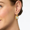 JULIE VOS CHEVAL HOOP & CHARM EARRING - IRIDESCENT LONDON BLUE