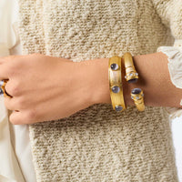JULIE VOS COBBLESTONE DEMI CUFF - BLUE CAT'S EYE