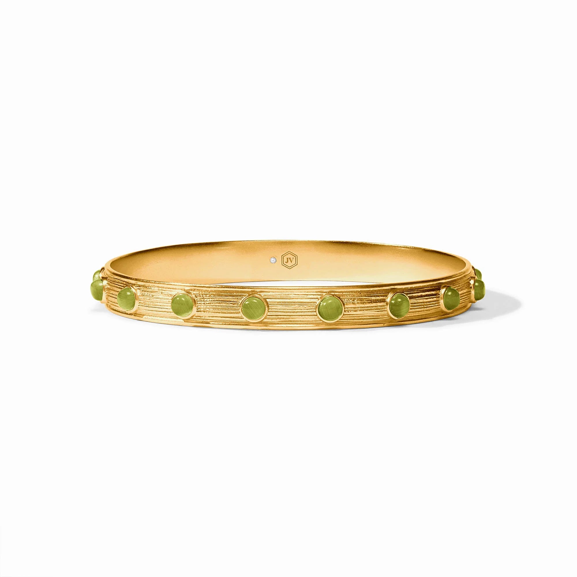 JULIE VOS COBBLESTONE STONE BANGLE - GREEN CAT'S EYE
