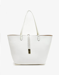 REMI/REID DEPARTURE REVERSIBLE TOTE BAG - WHITE/GOLD