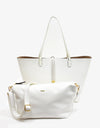 REMI/REID DEPARTURE REVERSIBLE TOTE BAG - WHITE/GOLD