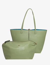 REMI/REID DEPARTURE REVERSIBLE TOTE BAG - SAGE/TEAL