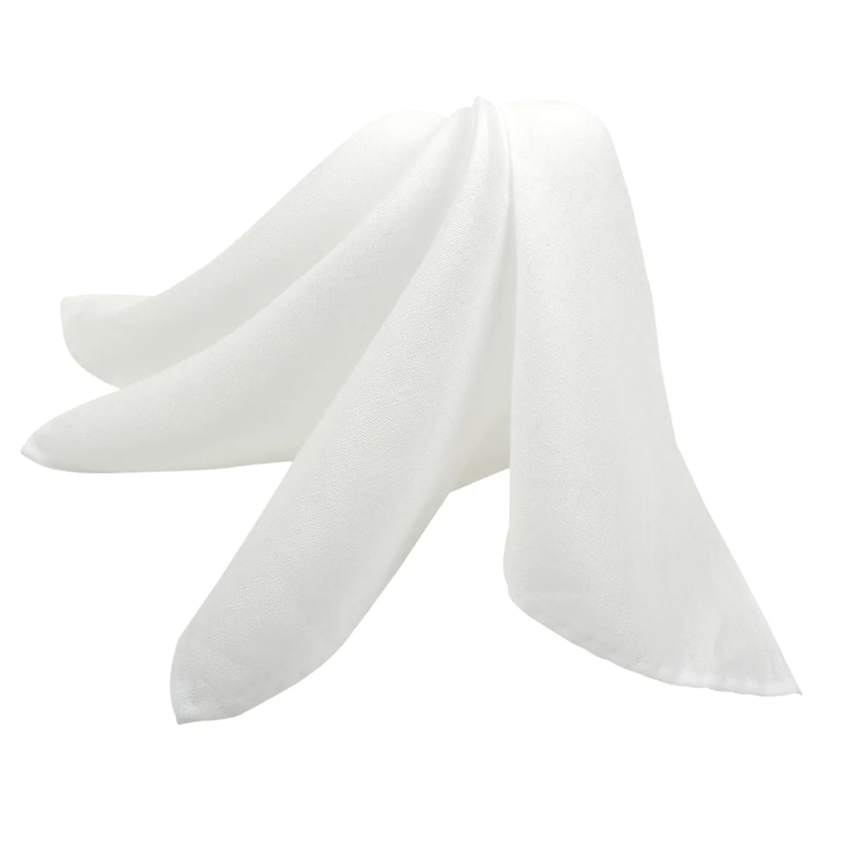 DION ITALIAN LINEN POCKET SQUARE - SOLID WHITE