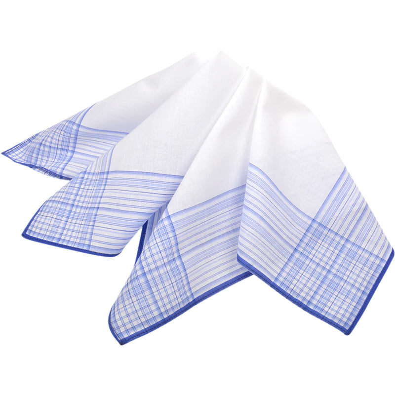 DION 3-PACK COTTON HANKIES - BLUE/WHITE