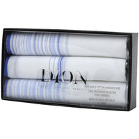 DION 3-PACK COTTON HANKIES - BLUE/WHITE