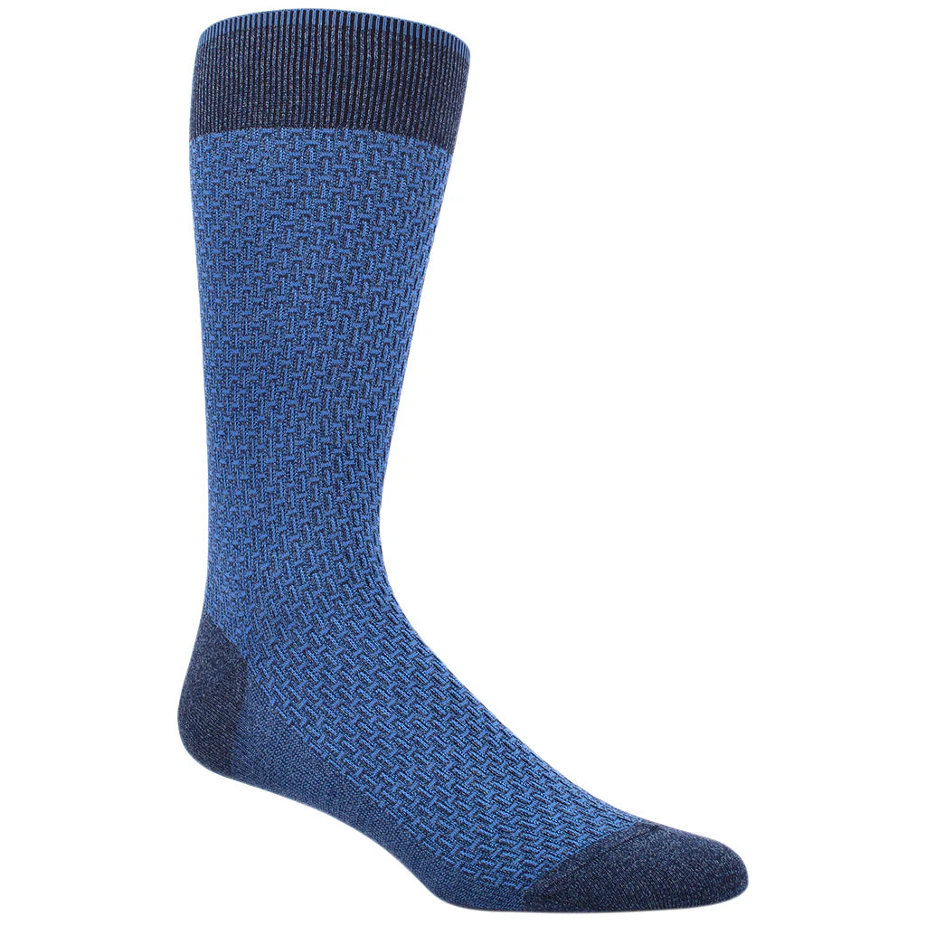DION MID-CALF MEN'S SOCK - BASKETWEAVE - DARK DENIM