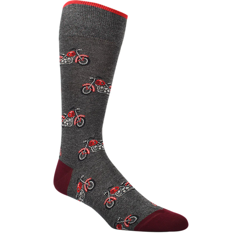 DION MID-CALF MEN'S SOCK - MOTORCYCLE - CHARCOAL