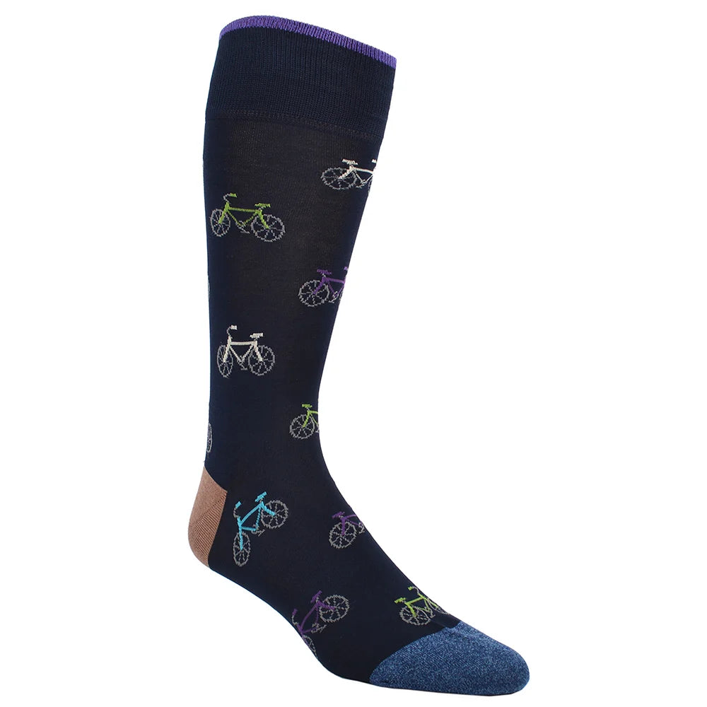 DION MID-CALF MEN'S SOCK - BICYCLE - NAVY