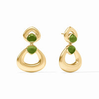 JULIE VOS DOLCE STATEMENT EARRING - IRIDESCENT PALMETTO GREEN