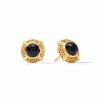 JULIE VOS CABOCHON STUD - OBSIDIAN BLACK