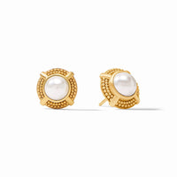 JULIE VOS CABOCHON STUD - PEARL