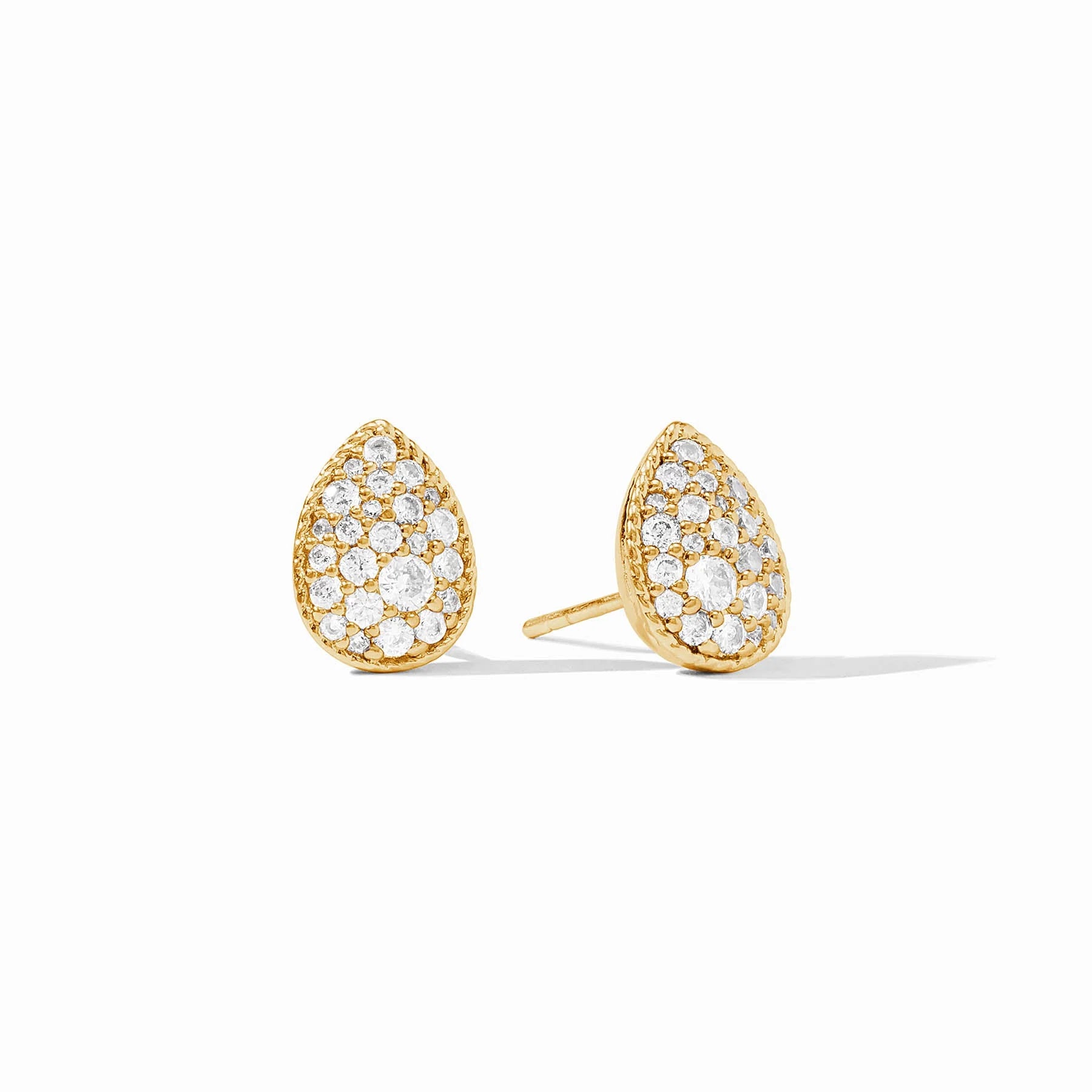 JULIE VOS PAVE TEARDROP STUD - CUBIC ZIRCONIA