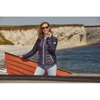 JUNGE - ELIZABETH QUILTED JACKET WITH STRIPE DETAIL - NAVY