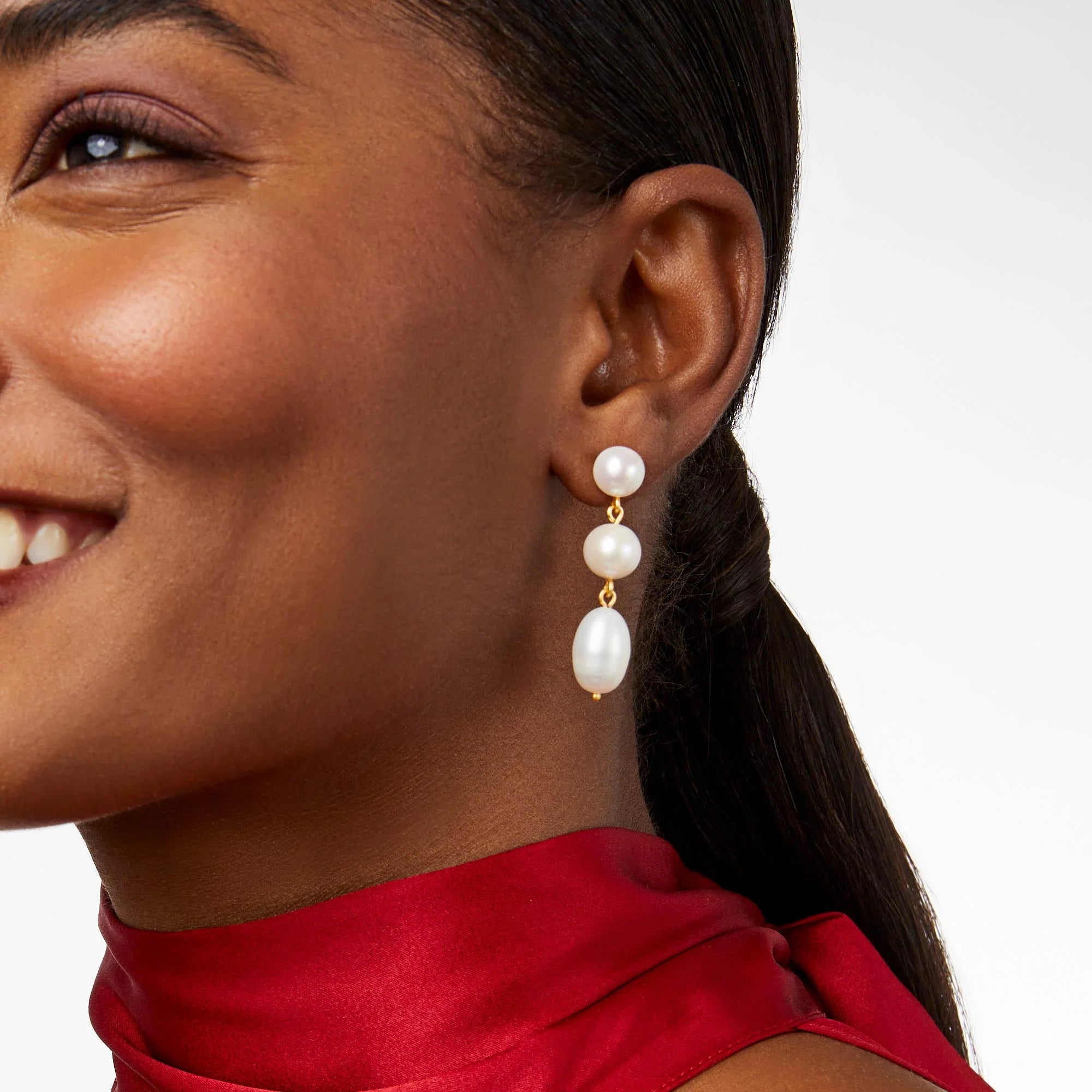 JULIE VOS ASTOR PEARL TIER EARRINGS
