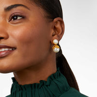 JULIE VOS DELPHINE PEARL STATEMENT EARRING