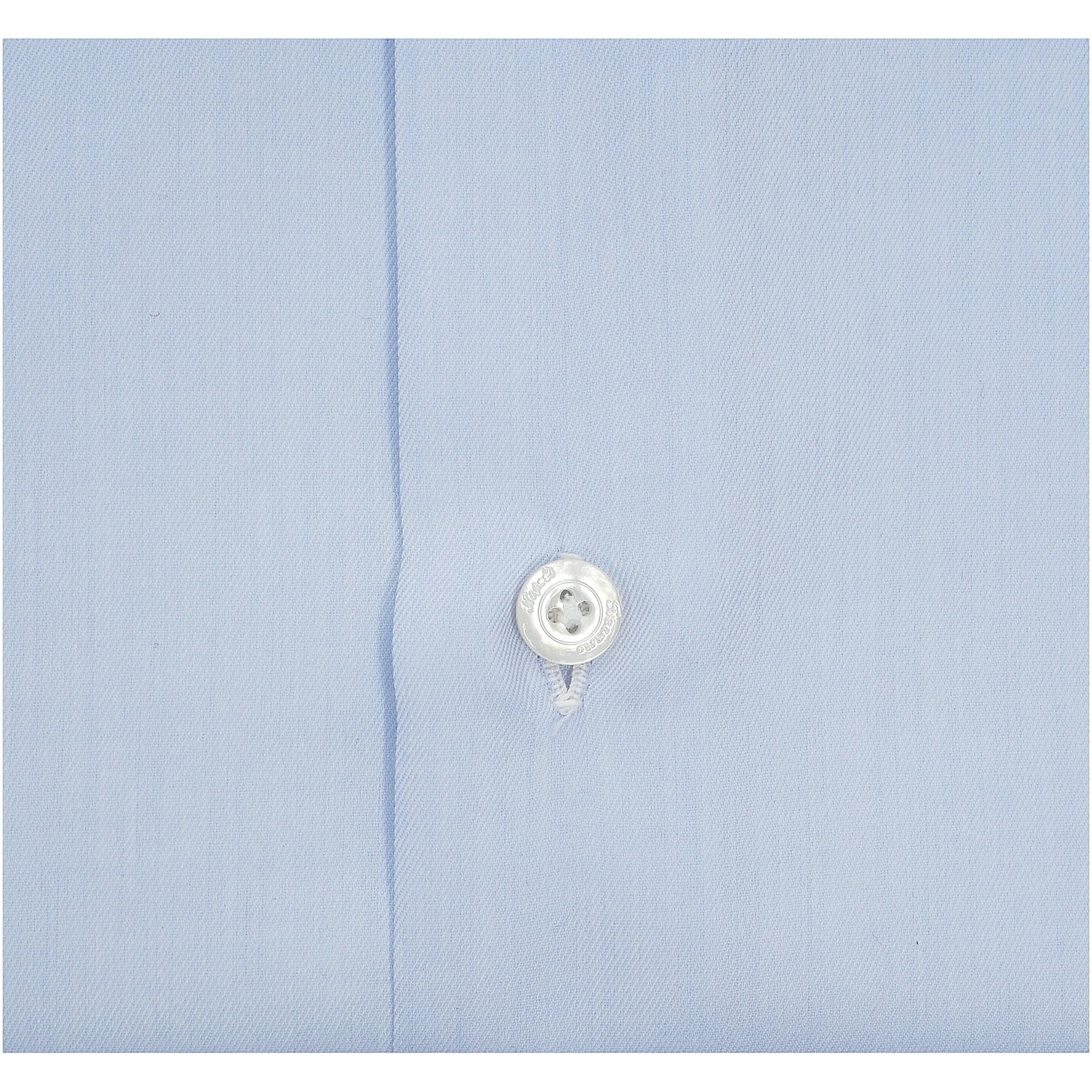 Button Down SF light blue cotton twill melange long sleeve shirt with mother-of-pearl buttons.