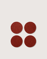 GRAF LANTZ - BIERFILZL MERINO WOOL ROUND COASTER SOLID 4 PACK - MAHOGANY