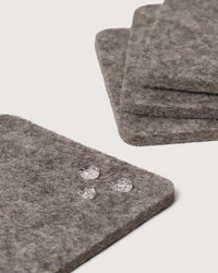 GRAF LANTZ - BIERFILZL MERINO WOOL SQUARE COASTER SOLID 4 PACK - ASH BROWN