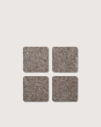 GRAF LANTZ - BIERFILZL MERINO WOOL SQUARE COASTER SOLID 4 PACK - ASH BROWN