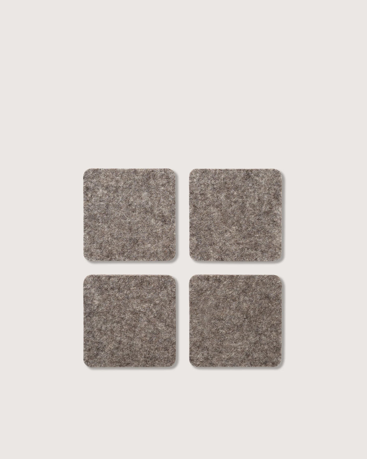 GRAF LANTZ - BIERFILZL MERINO WOOL SQUARE COASTER SOLID 4 PACK - ASH BROWN
