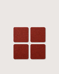 GRAF LANTZ - BIERFILZL MERINO WOOL SQUARE COASTER SOLID 4 PACK - MAHOGANY