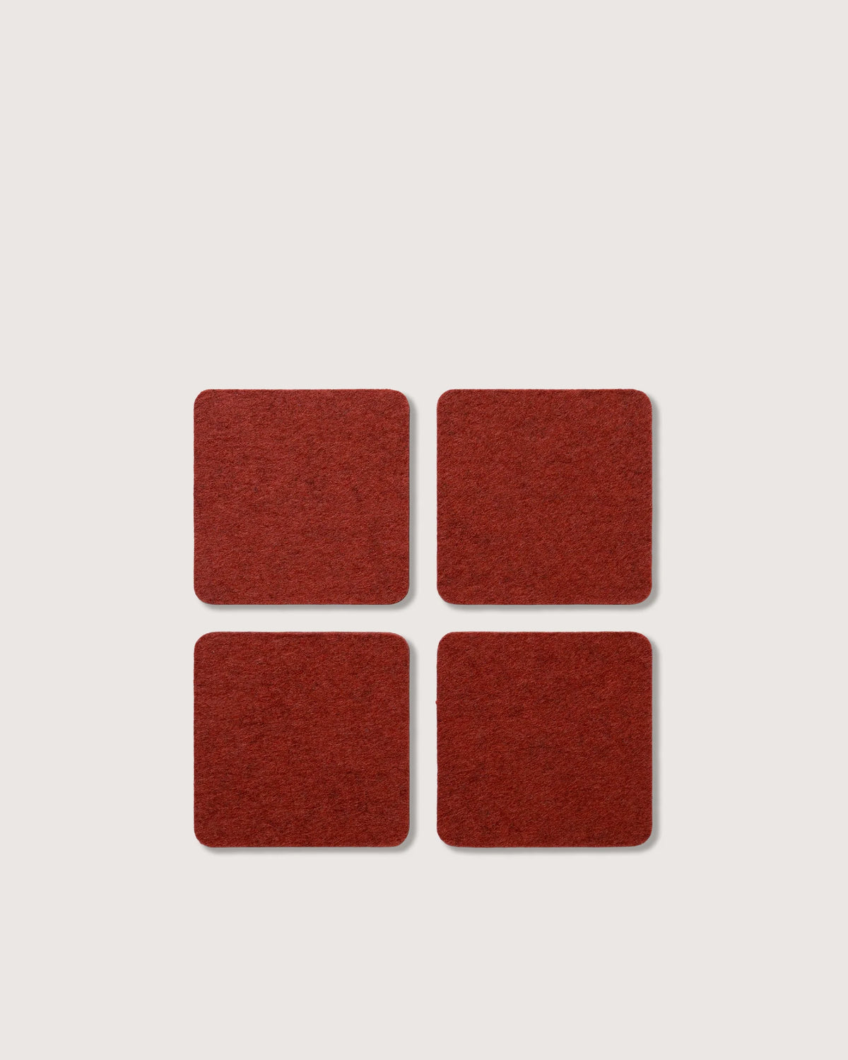 GRAF LANTZ - BIERFILZL MERINO WOOL SQUARE COASTER SOLID 4 PACK - MAHOGANY