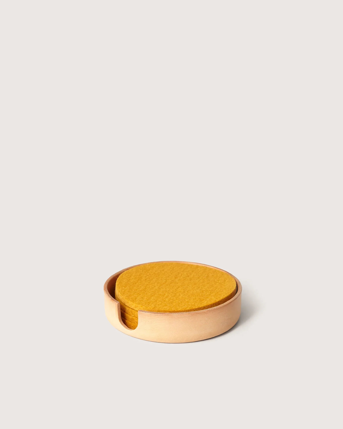 GRAF LANTZ - KOBON LEATHER ROUND TRAY - NATURAL