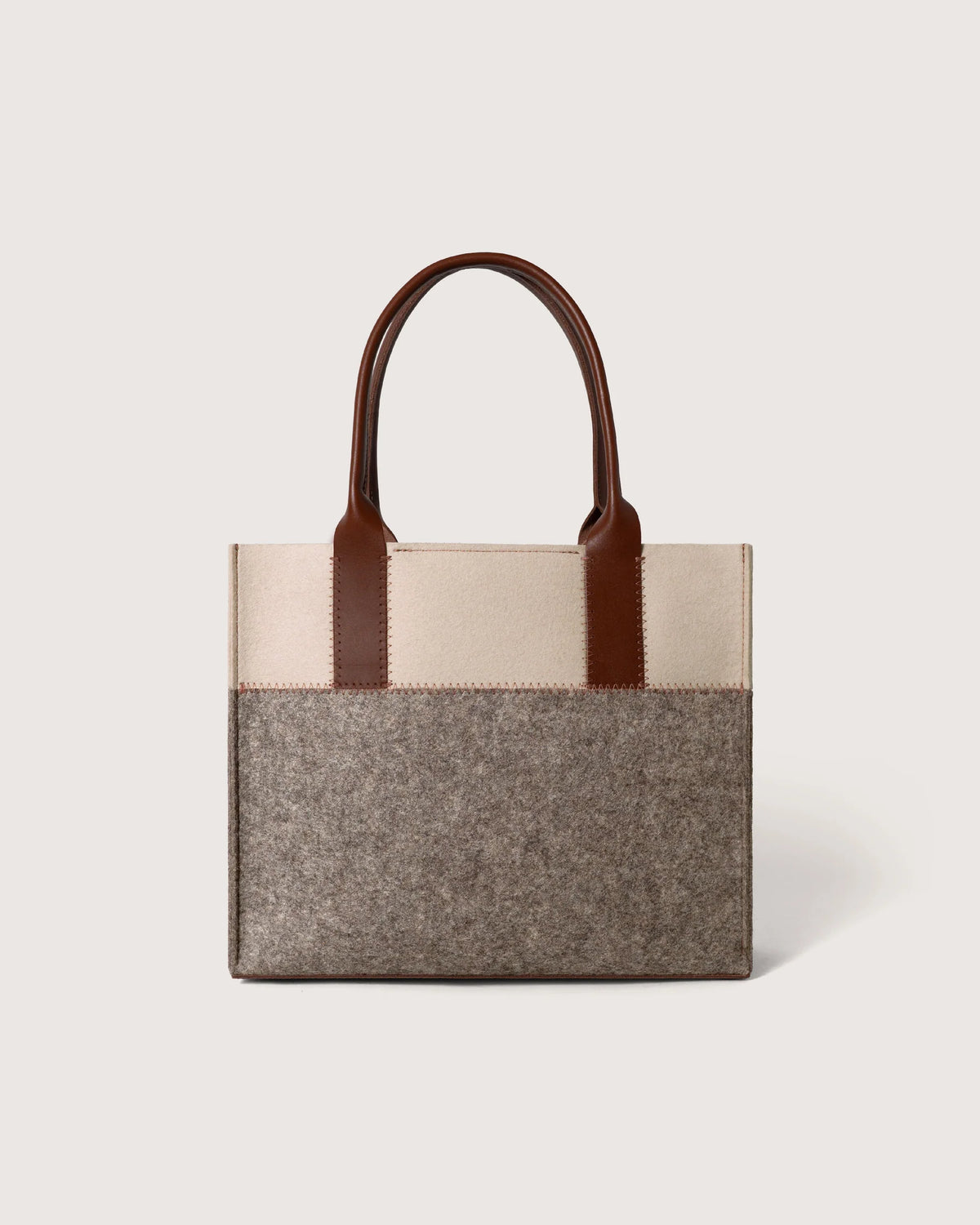 GRAF LANTZ - JAUNT MERINO WOOL MIDI TOTE - ASH BROWN/FEATHER