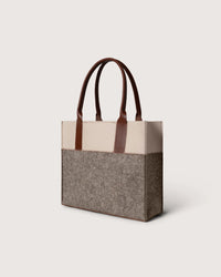 GRAF LANTZ - JAUNT MERINO WOOL MIDI TOTE - ASH BROWN/FEATHER