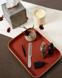 GRAF LANTZ - KAWABON LEATHER/MERINO WOOL LARGE TRAY - AUBURN