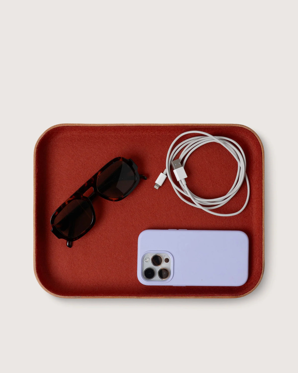 GRAF LANTZ - KAWABON LEATHER/MERINO WOOL LARGE TRAY - AUBURN