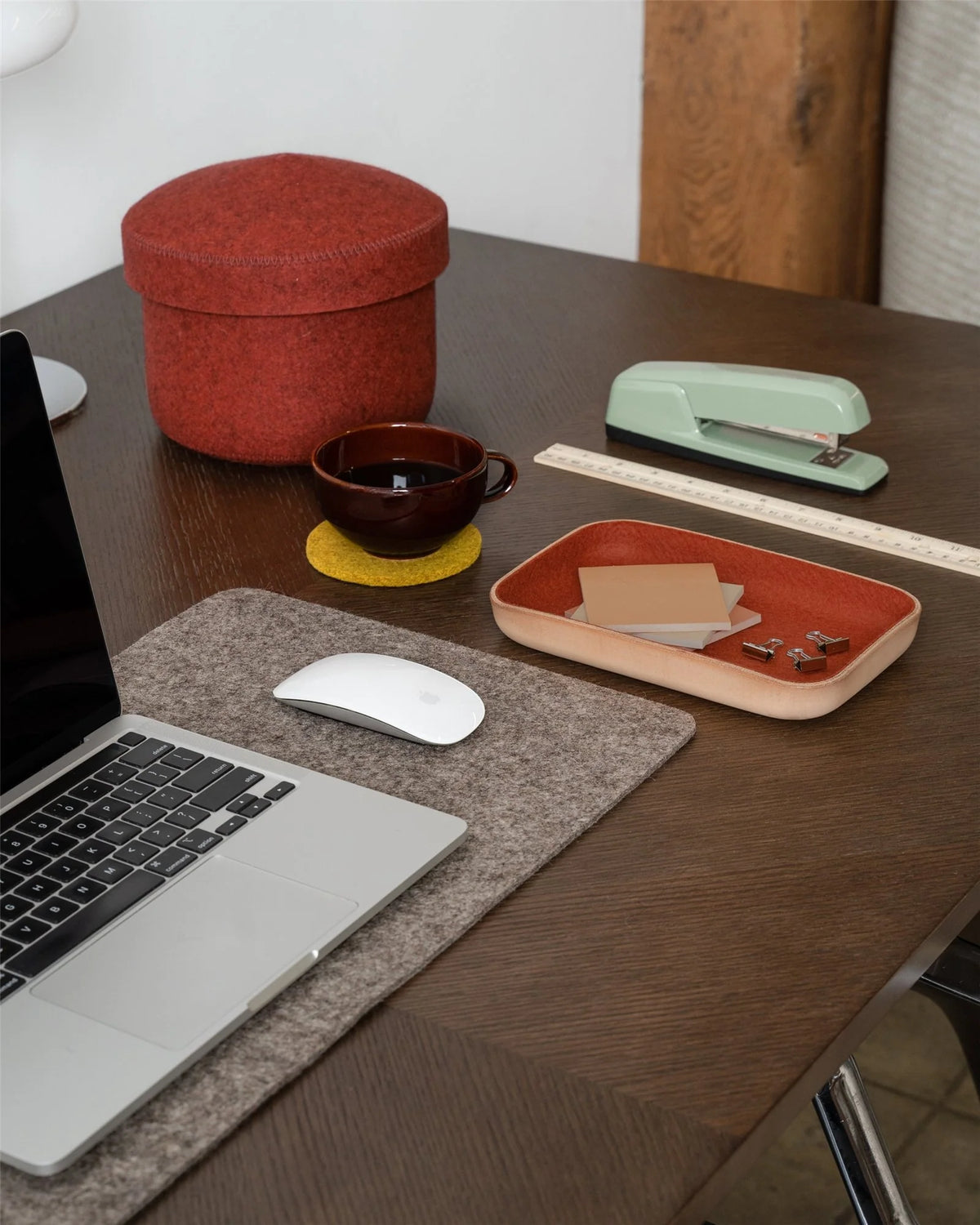 GRAF LANTZ - KAWABON LEATHER/MERINO WOOL SMALL TRAY - AUBURN
