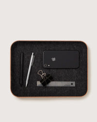 GRAF LANTZ - KAWABON LEATHER/MERINO WOOL LARGE TRAY - HEATHER BLACK