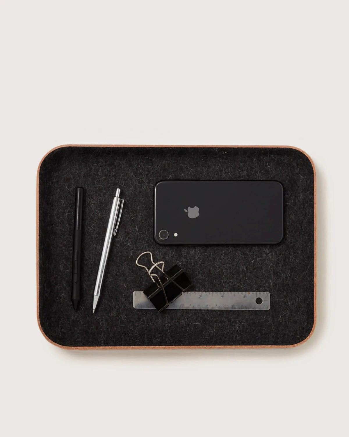 GRAF LANTZ - KAWABON LEATHER/MERINO WOOL LARGE TRAY - HEATHER BLACK