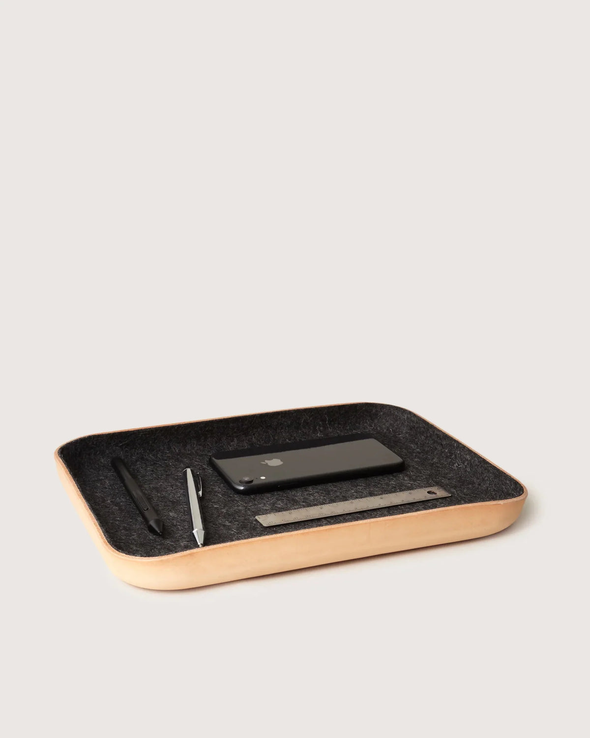 GRAF LANTZ - KAWABON LEATHER/MERINO WOOL LARGE TRAY - HEATHER BLACK
