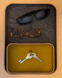 GRAF LANTZ - KAWABON LEATHER/MERINO WOOL LARGE TRAY - HEATHER BLACK