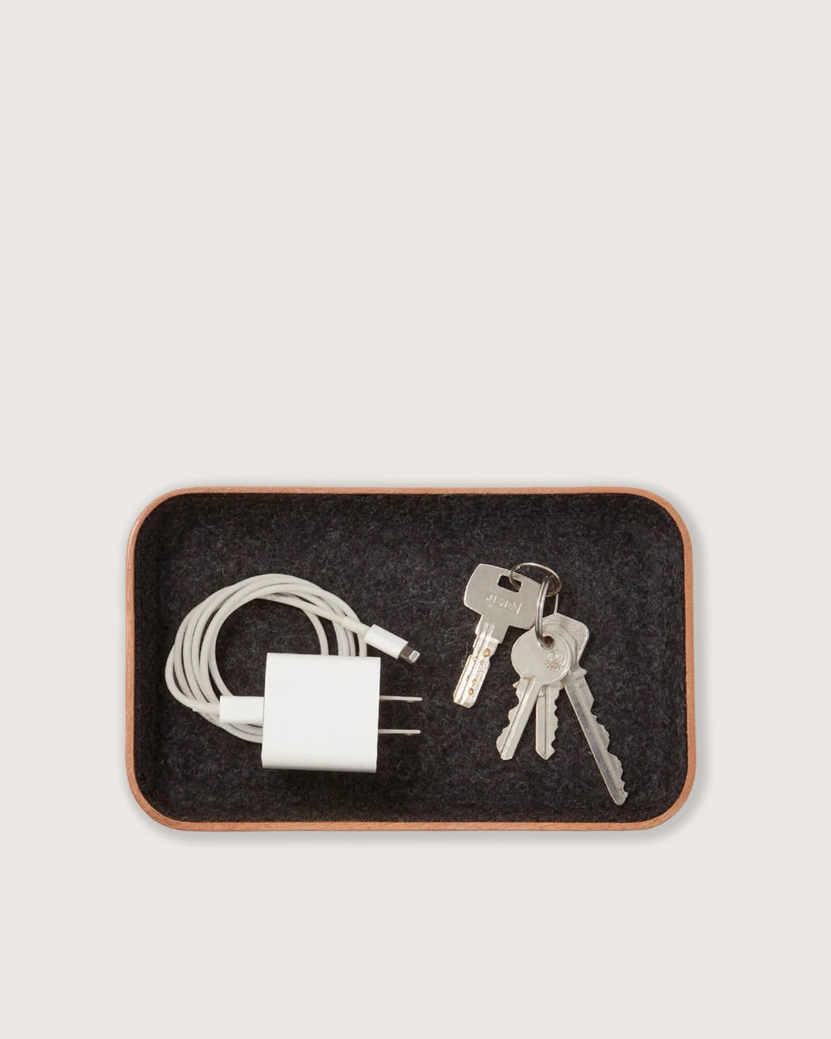 GRAF LANTZ - KAWABON LEATHER/MERINO WOOL SMALL TRAY - HEATHER BLACK
