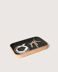 GRAF LANTZ - KAWABON LEATHER/MERINO WOOL SMALL TRAY - HEATHER BLACK
