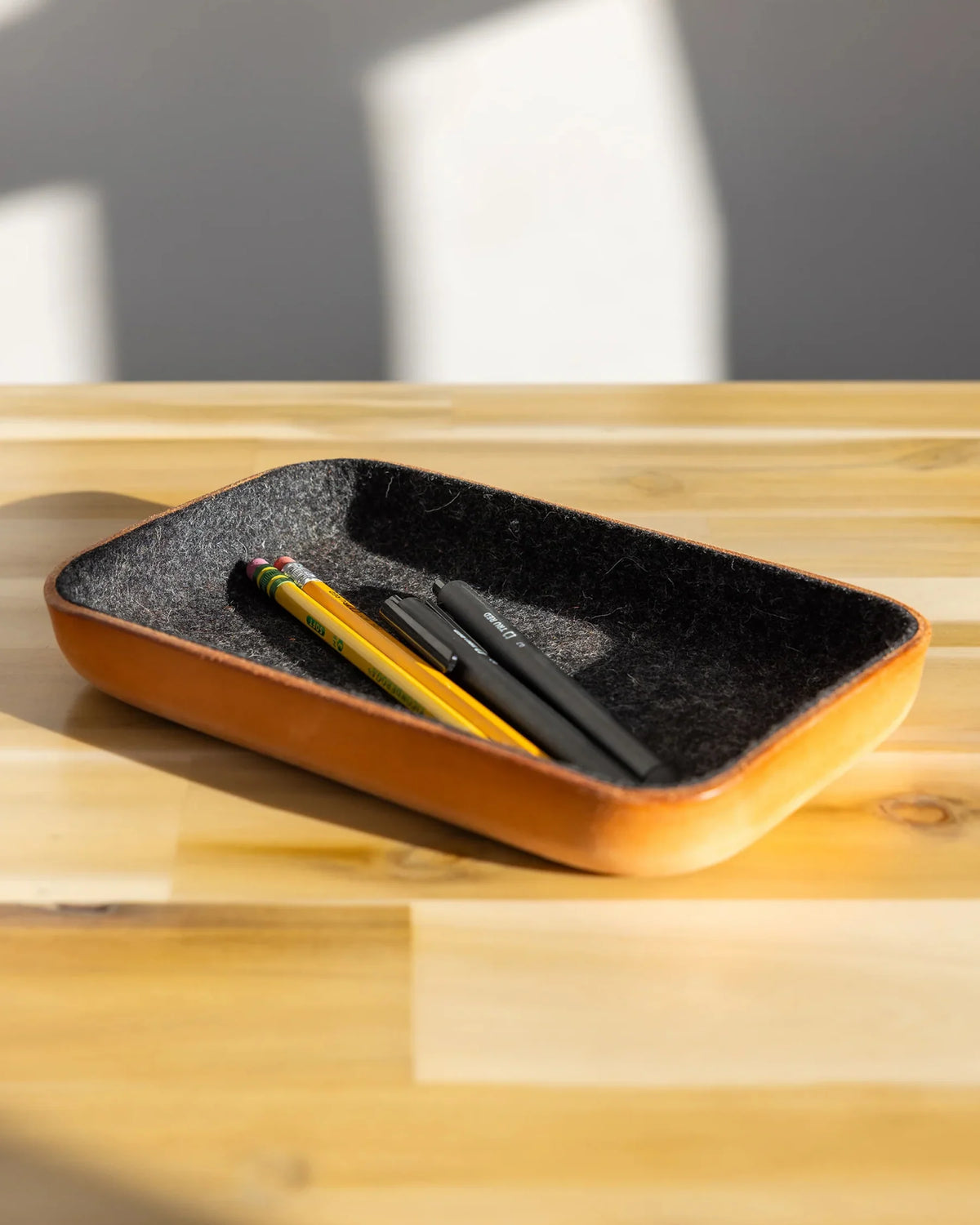 GRAF LANTZ - KAWABON LEATHER/MERINO WOOL SMALL TRAY - HEATHER BLACK