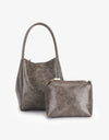 REMI/REID HOLLACE MINI WAXED TOTE BAG - GREY