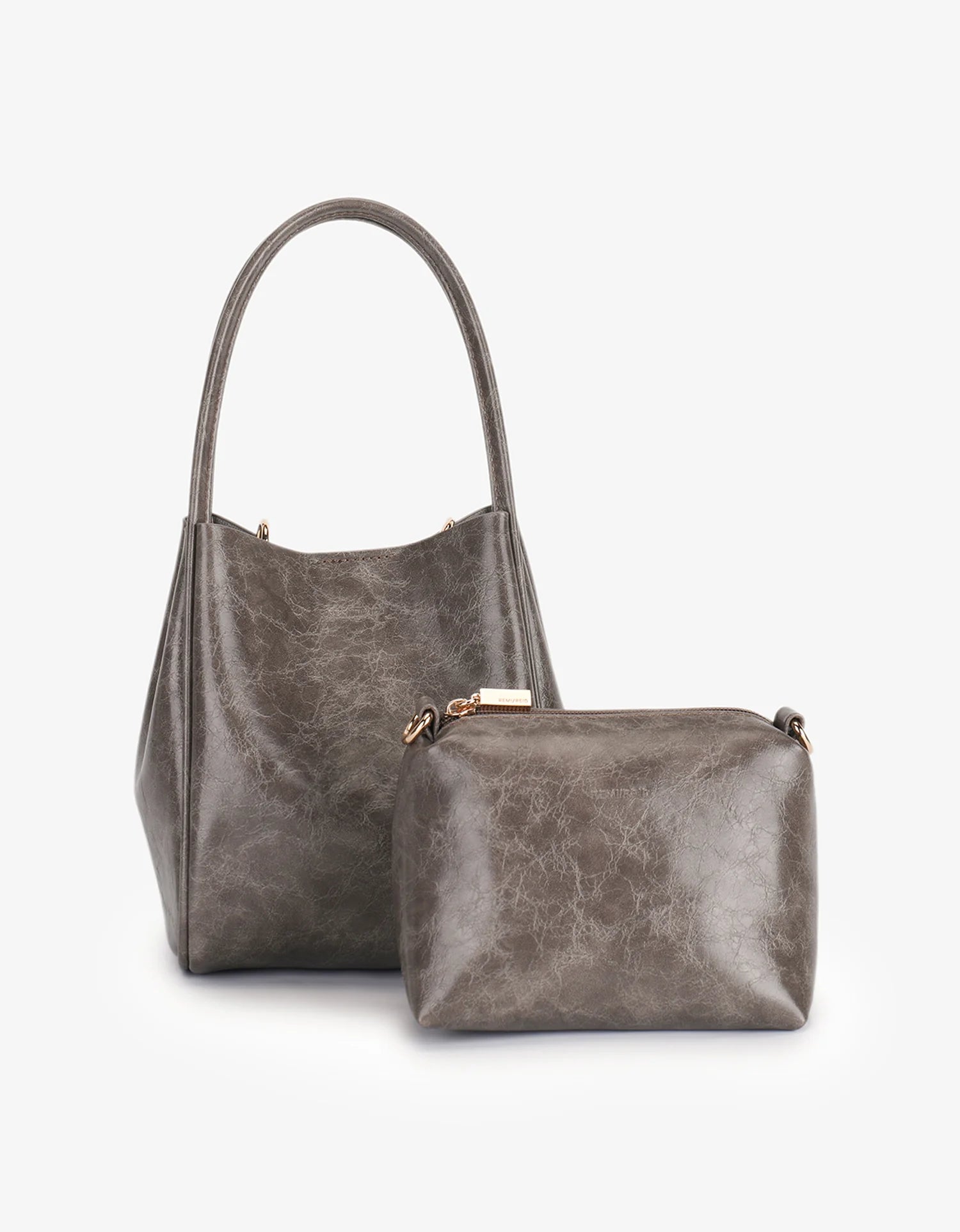 REMI/REID HOLLACE MINI WAXED TOTE BAG - GREY